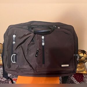 FREEBIZ Laptop Bag Convertible Backpack Business Briefcase- Brown
